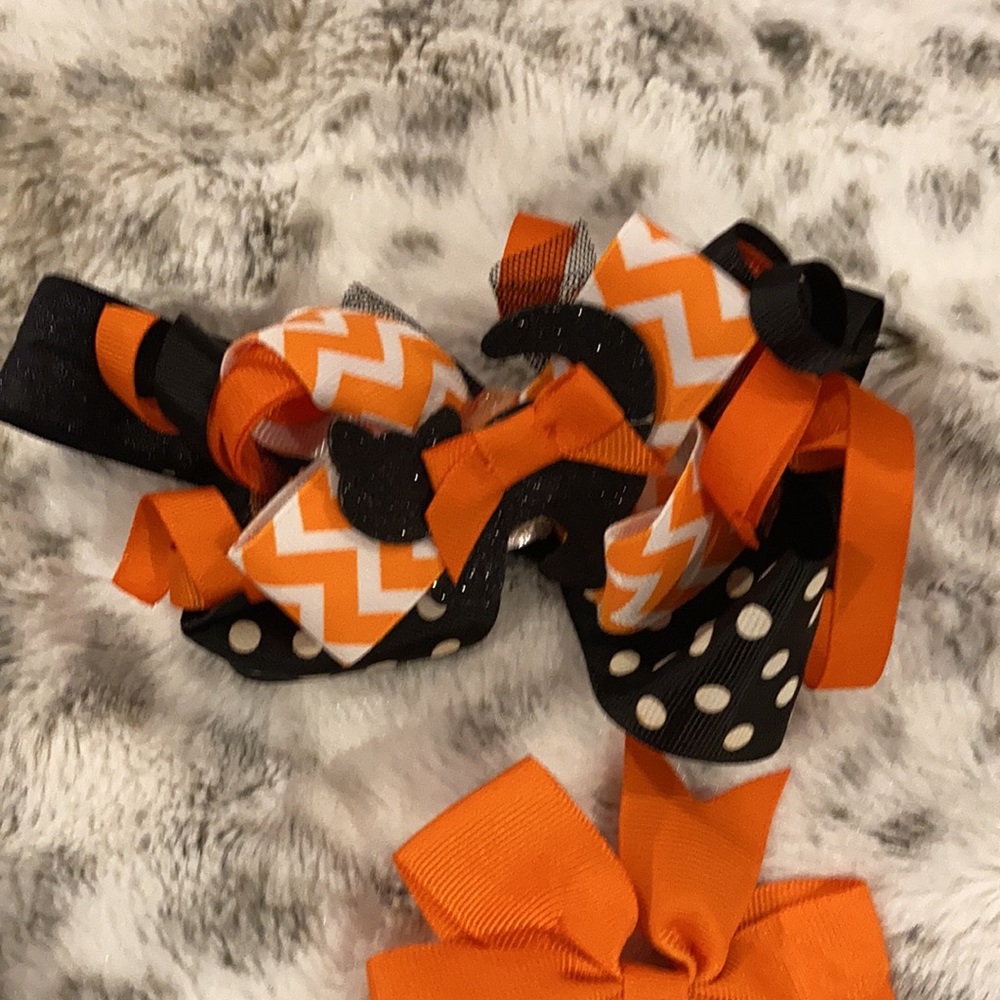 🧡🖤 Headband & Bow Halloween Baby/Toddler Set